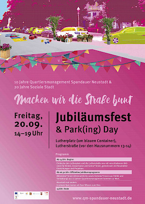 Plakat - Jubiläumsfest & Park(ing) Day